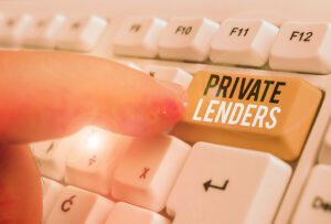Conceptual hand writing showing Private Lenders