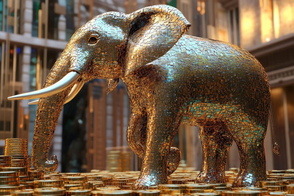 Golden Mosaic Elephant