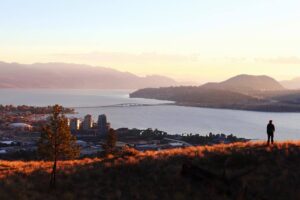 Kelowna british columbia mountain view sunset