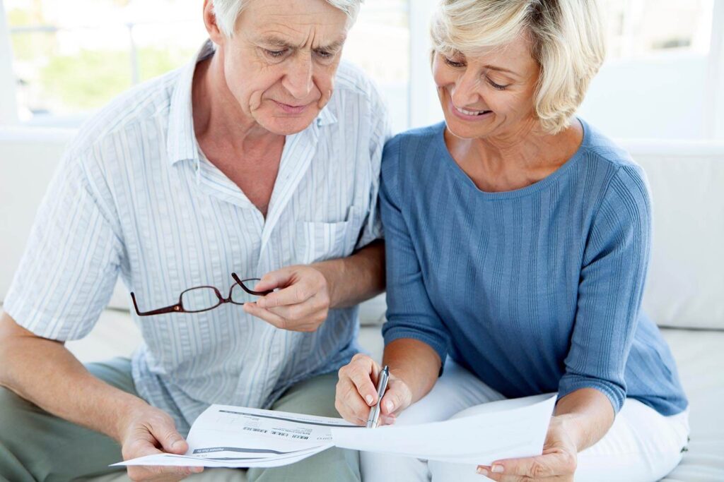 Senior couple doing home finance